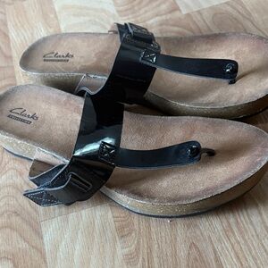 Clarks Women's Black and Brown Sandals